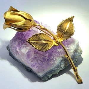 Vintage Giovanni signed rose brooch
